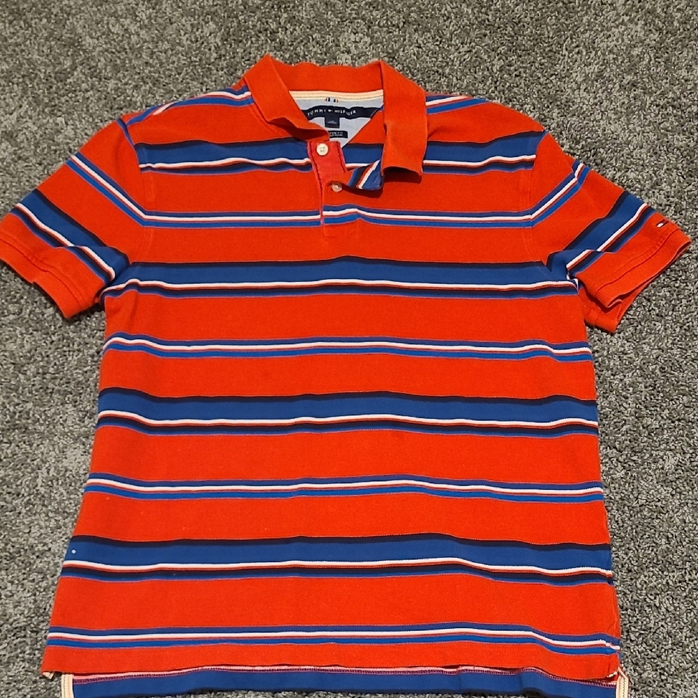 Ralph Lauren Men's Polo Shirt in Red and Blue Stripes